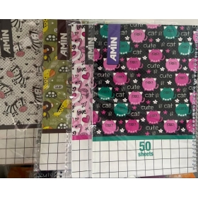 دفتر شطرنجی جلد مقوایی طرح دار